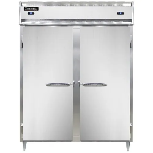 Continental DL2RFE-PT 57" 2-Section Pass-Thru Refrigerator Freezer Combo w/ 4 Solid Doors