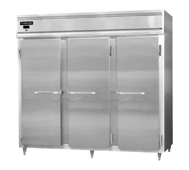 Continental Refrigerator D3RENSA 85" 3-Section Reach-In Refrigerator w/ 3 Solid Doors, Stainless Steel Exterior, 75 cu. ft.