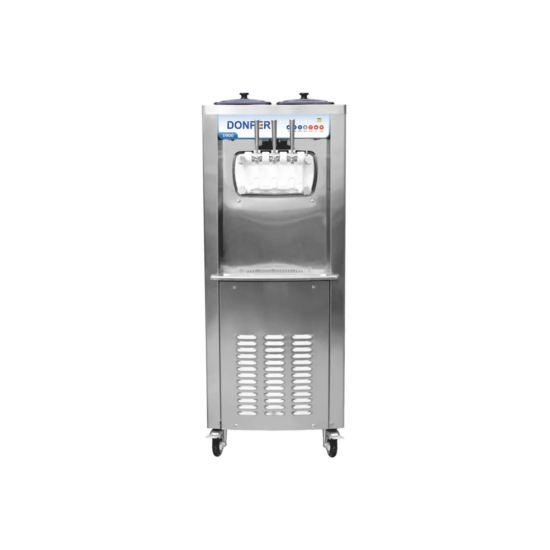 Donper USA D900H Floor Model Two Flavor High Volume Soft Serve Machine, (2) 9.5 qt.