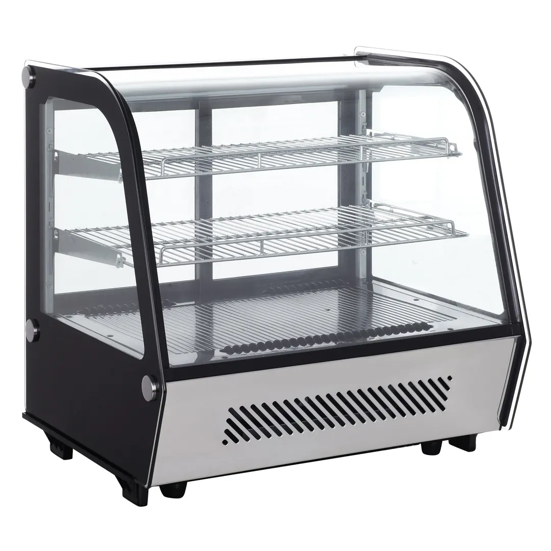 DoughXpress DXP-REF28 28" Full Service Countertop Refrigerated Display Case with Sliding Glass Door, 2 Shelves - 160 w