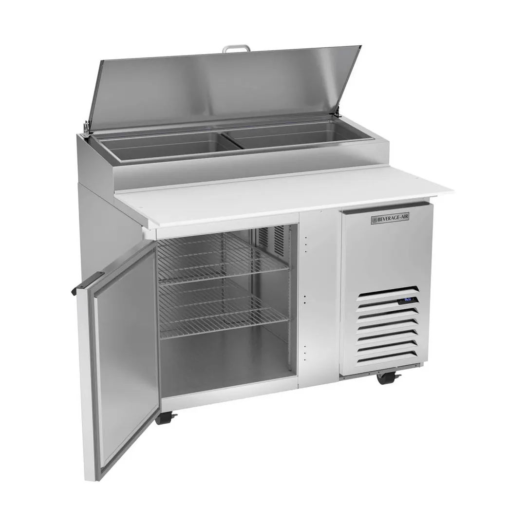 Beverage Air DP46HC 46" 1-Section Refrigerated Pizza Prep Table w/ 1 Door, 12 cu. ft.
