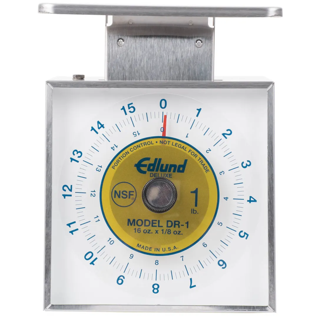 Edlund DR-1 Portion Scale, 1-9 lb Capacity, Stainless, 16 oz/1/8 oz Graduation, Rotating Dial, Dishwasher‑Safe