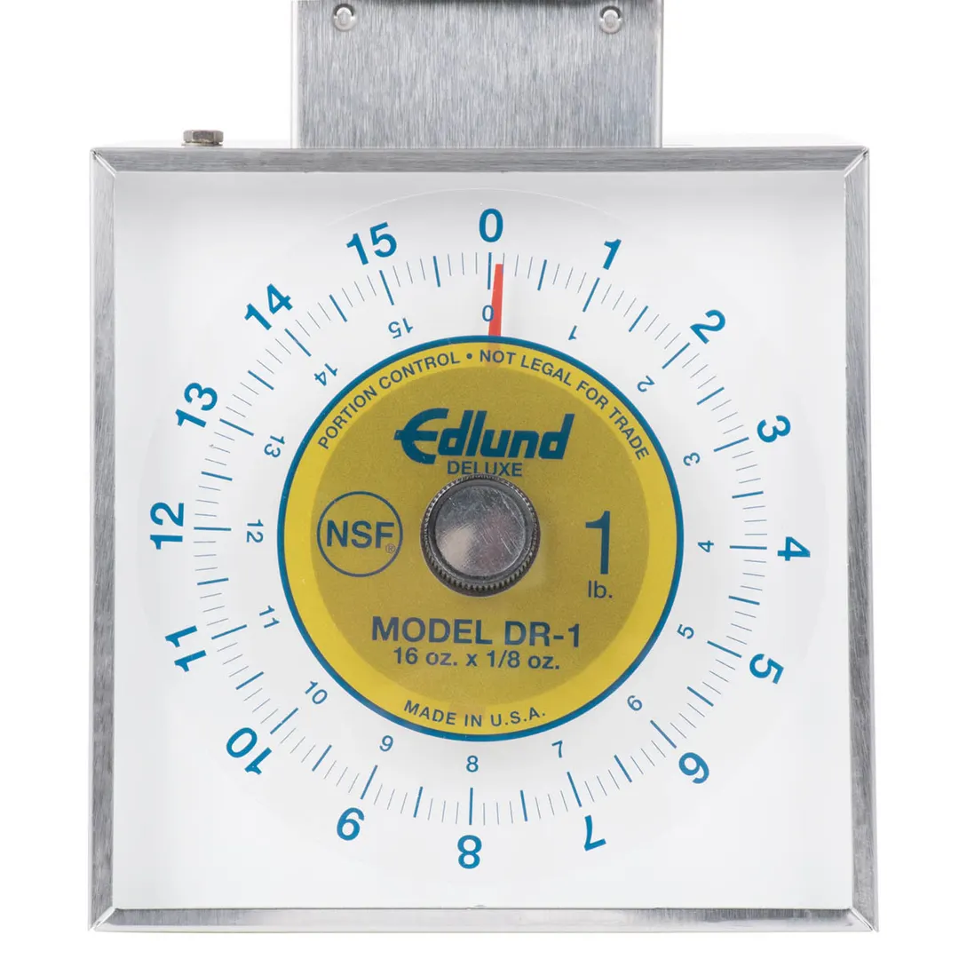 Edlund DR-1 Portion Scale, 1-9 lb Capacity, Stainless, 16 oz/1/8 oz Graduation, Rotating Dial, Dishwasher‑Safe