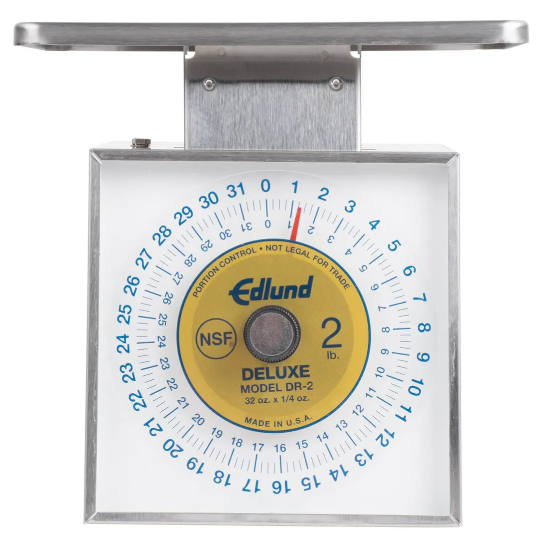 Edlund DR-2 Portion Scale - 1-9 lb, 32oz/1/4oz Dial, Stainless Steel, 6-7\" Dishwasher Safe, Top-Loading