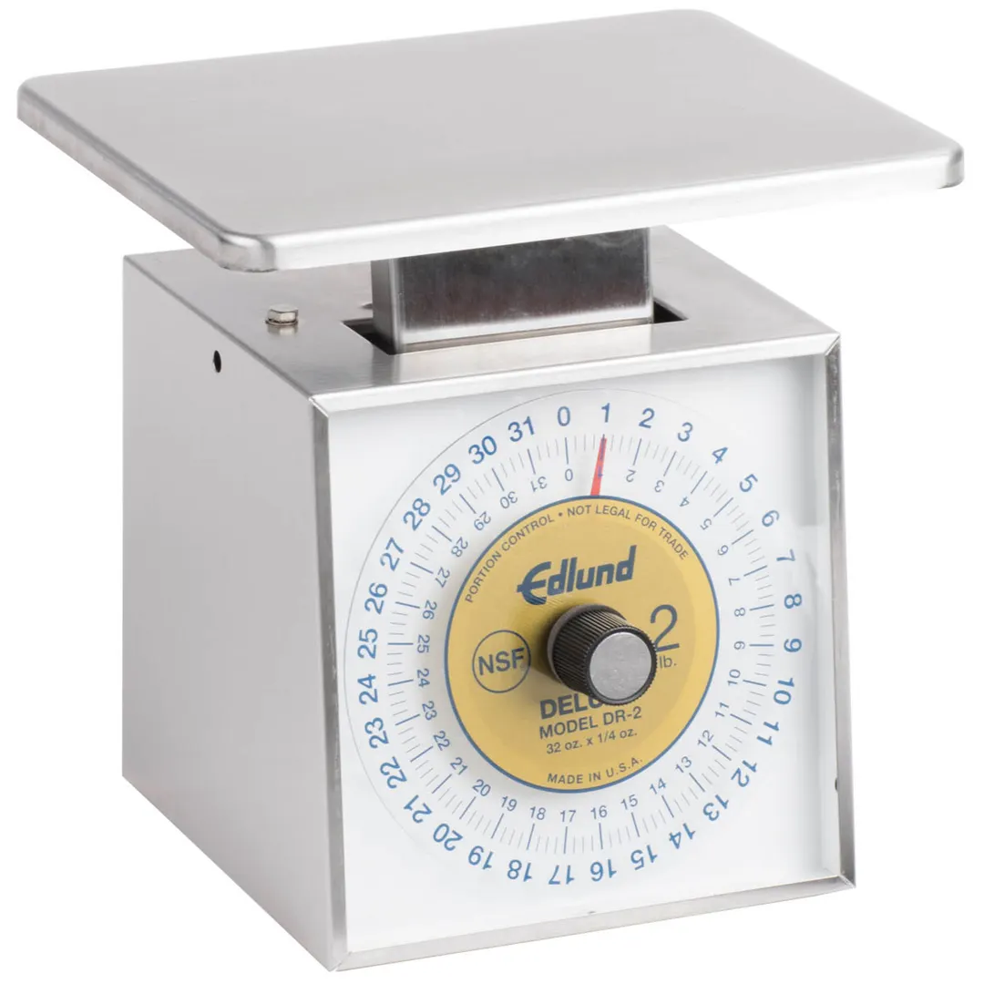 Edlund DR-2 Portion Scale - 1-9 lb, 32oz/1/4oz Dial, Stainless Steel, 6-7\" Dishwasher Safe, Top-Loading