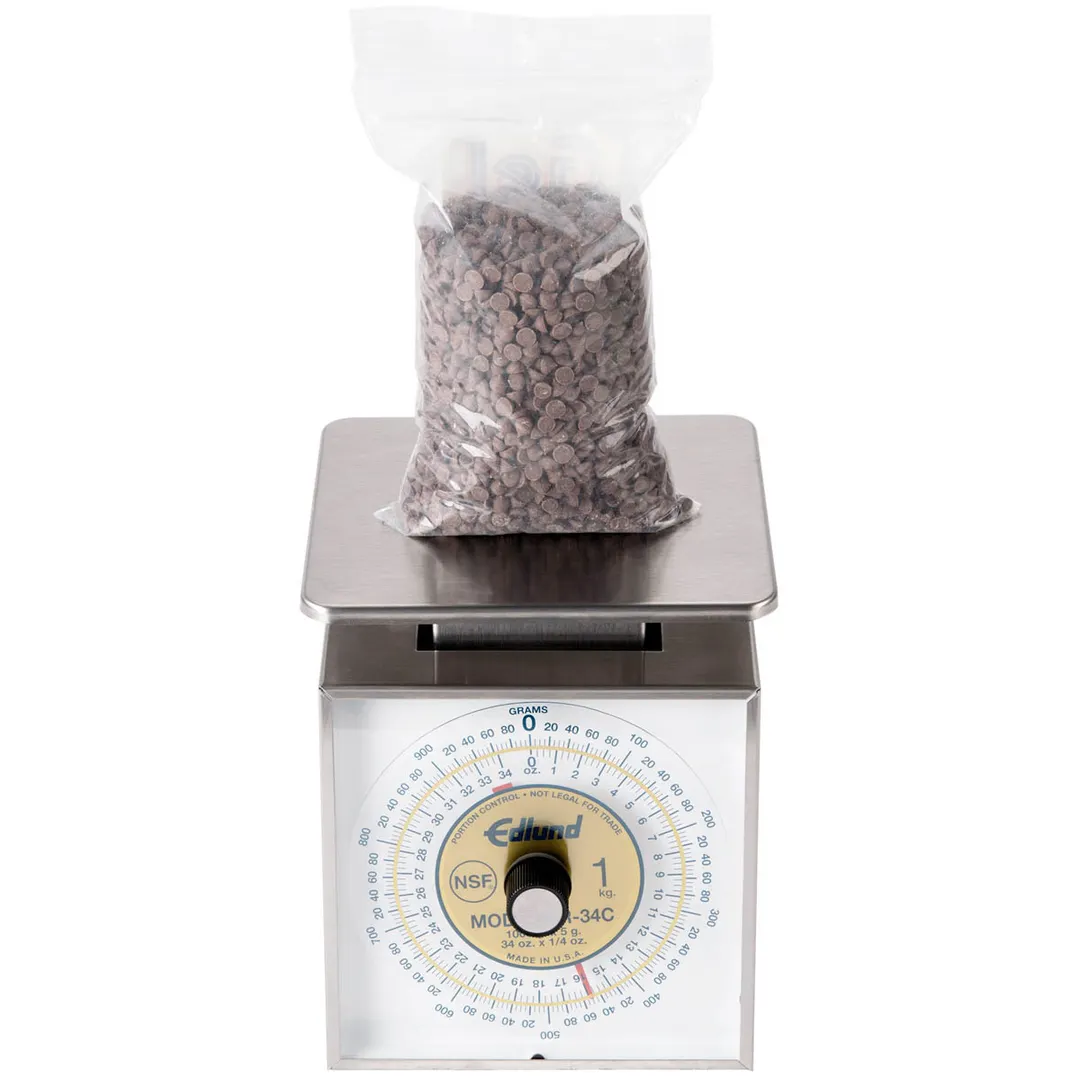 Edlund DR-34C Portion Scale – 1-9 lb Capacity, 34 oz / 1/4 oz, Stainless Steel, Rotating Dial, 6-7" Platform