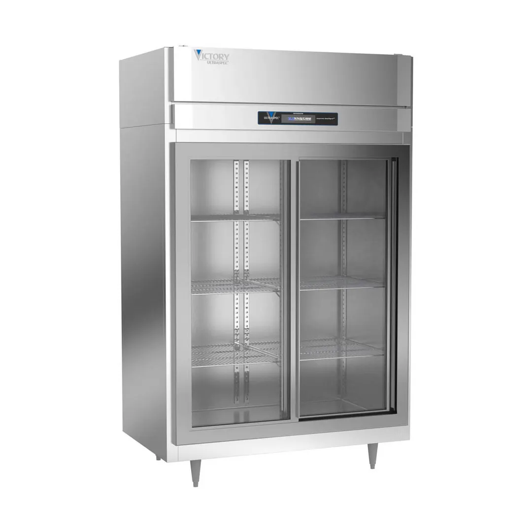 Victory DRS-2D-S1-LD-HC 52" 2-Section Reach-In Refrigerator w/ 2 Sliding Full Glass Doors, 45 cu. ft.