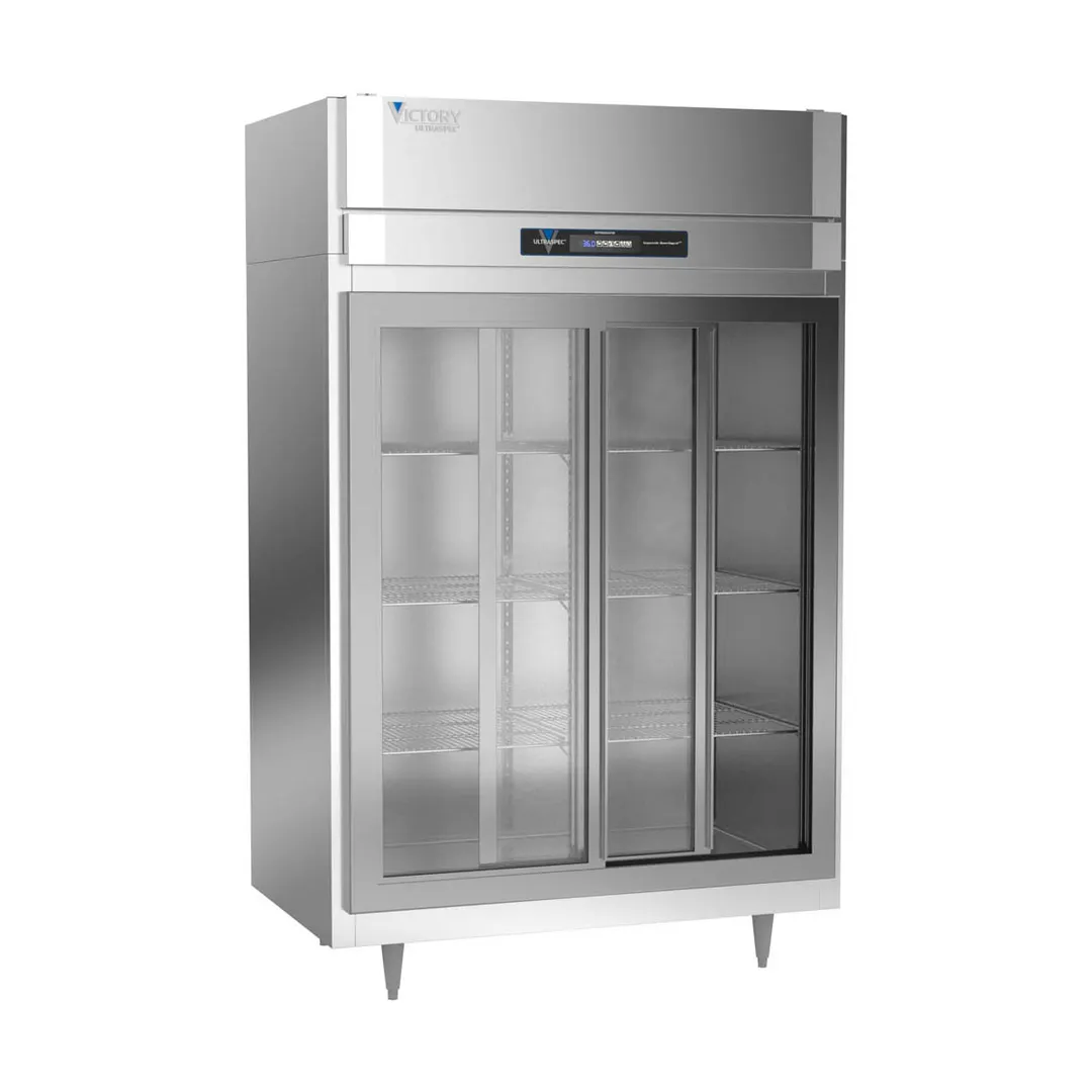 Victory DRS-2D-S1-LD-HC 52" 2-Section Reach-In Refrigerator w/ 2 Sliding Full Glass Doors, 45 cu. ft.