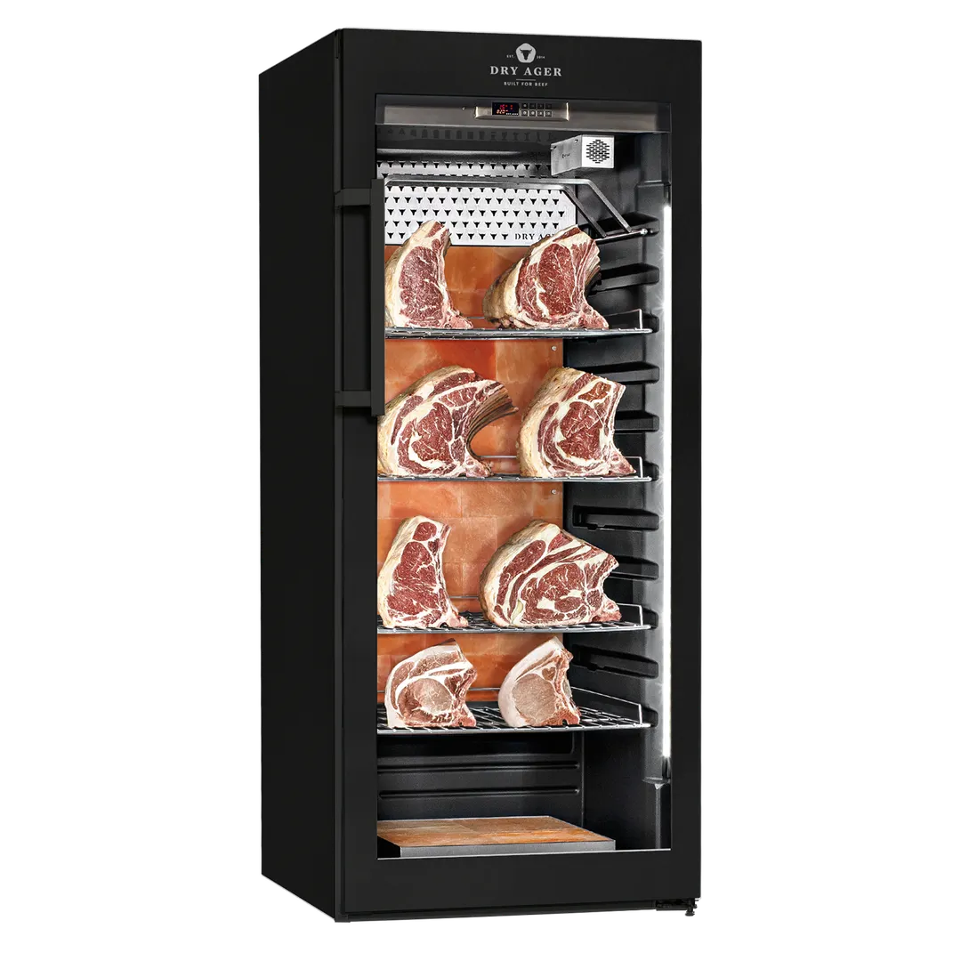 Dry Ager UX 1550 PRO S BLACK - 17 cu ft Dry Aging Cabinet, 220 lb load, 27-9/16" width, UX-LED Salt Wall, 115V