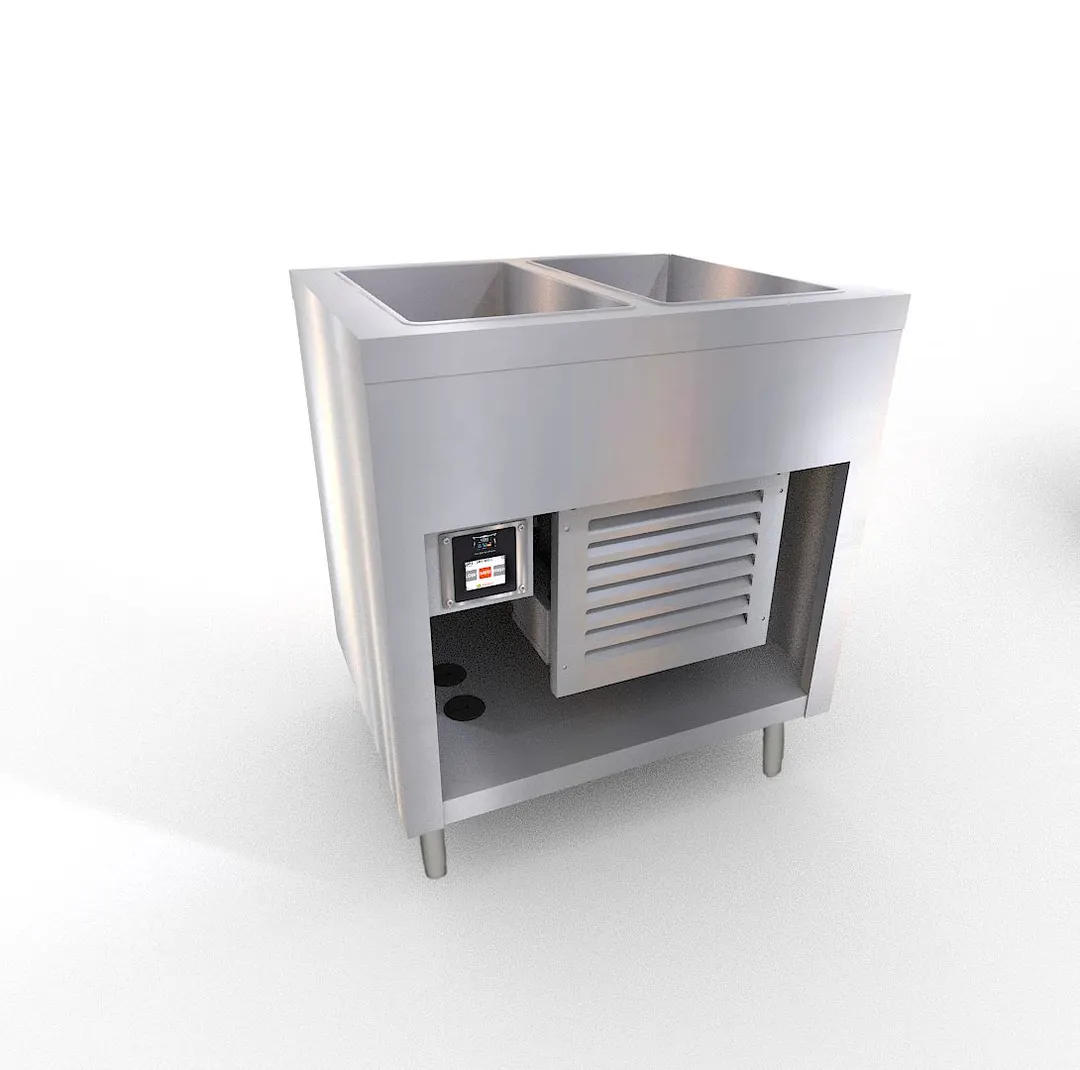 Duke 314-FCP-25SS-N7 32" Aeroserv™ Flush Mount Cold Pan Unit, Refrigerated, (2) Pan
