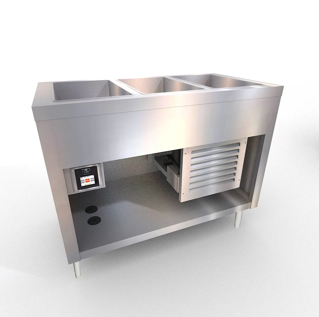 Duke 315-FCP-25PG-N7 46" Aeroserv™ Flush Mount Cold Pan Unit, Refrigerated, (3) Pan