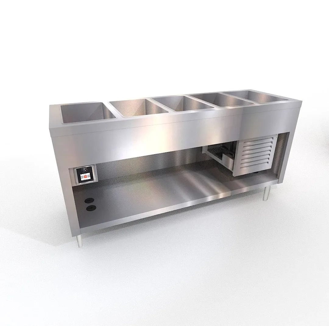 Duke 327-FCP-25PG-N7 74" Aeroserv™ Flush Mount Cold Pan Unit, Refrigerated, (5) Pan