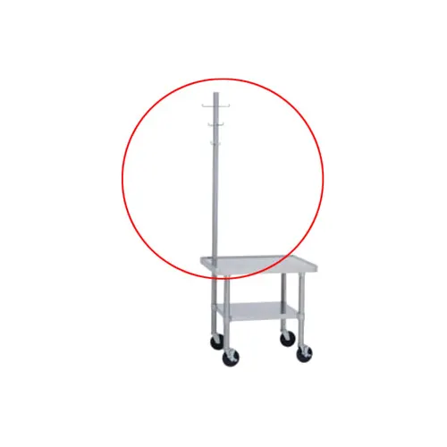Duke 595 Stainless Steel Table Mount Pot Utensil Rack, 50" High, 1-5/8" Tubing, 6 Rods, NSF