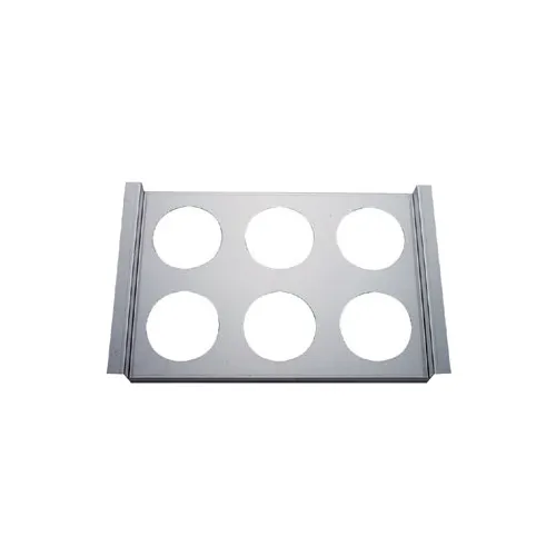 Duke B Adapter Panel, 14" Width, Six 4-7/8" Round Cutouts, Stainless Steel, Length 12"-82"