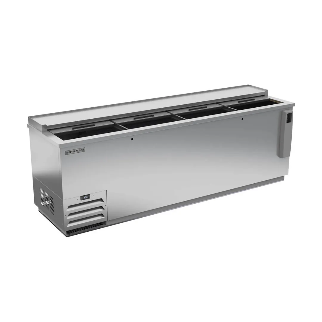 Beverage Air DW94HC-S-29 95" Deep Well Bottle Cooler w/ 4 Sliding Lids, 6 Dividers, 28.63 cu. ft.