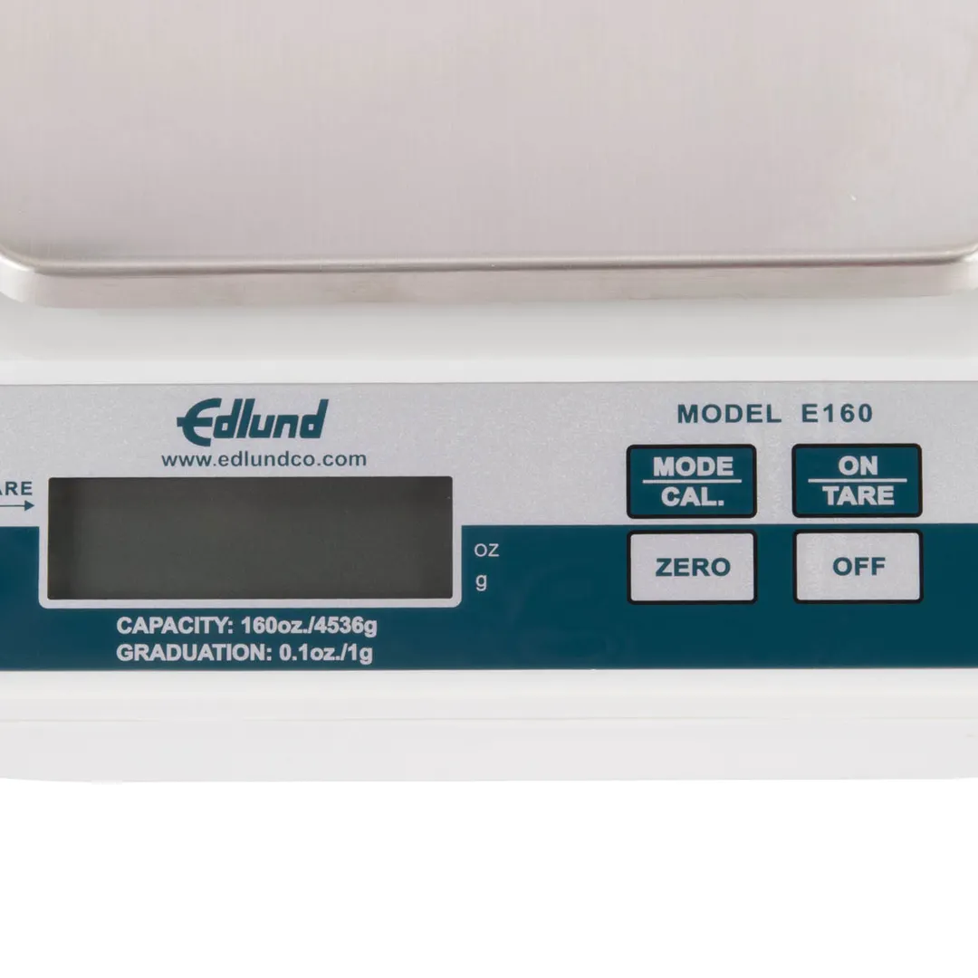 Edlund E-160 OP Portion Scale – 10-29 lb Capacity, 11"x7" Stainless Steel Platform, Auto Tare, 0.1 oz Accuracy