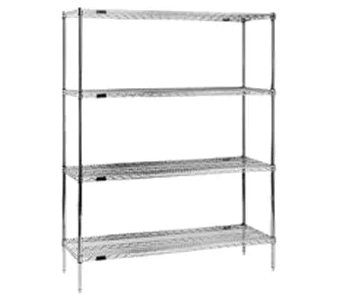 Eagle Group 1836C63 Chrome RediPak® 4-Tier Wire Shelving Units - 36"W x 18"D x 63"H