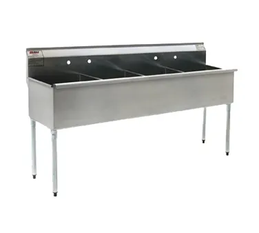 Eagle Group 2472-4-16/4 73" Four Compartment Sink, 18"W x 24"L Bowl Without Drainboard 