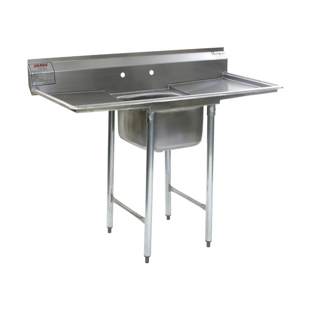 Eagle Group 314-16-1-18-X 54" One Compartment Sink, 16"W x 20"L Bowl With 2 Drainboards