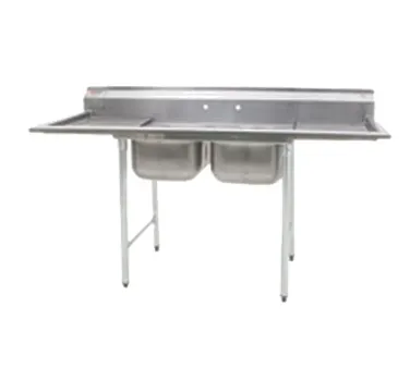 Eagle Group 412-16-2-24-X 84" Two Compartment Sink, 16"W x 20"L Bowl With 2 Drainboards