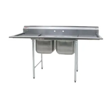 Eagle Group 414-24-2-18 88" Two Compartment Sink, 24"W x 24"L Bowl With 2 Drainboards