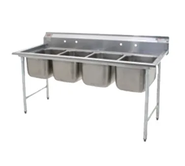 Eagle Group 414-24-4 109" Four Compartment Sink, 24"W x 24"L Bowl Without Drainboard