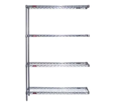 Eagle Group A4-63-2436V VALU-MASTER® Pewter Epoxy 4-Tier Add-On Shelving Unit - 36"W x 24"D x 63"H