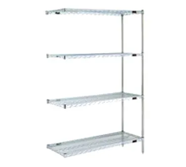 Eagle Group A4-63-2460C Chrome-Plated 4-Tier Add-On Shelving Unit - 60"W x 24"D x 63"H