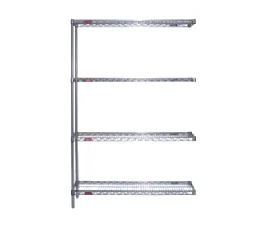 Eagle Group A4-74-2148V VALU-MASTER® Pewter Epoxy 4-Shelf Add-On Shelving Unit - 48"W x 21"D x 74"H