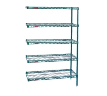 Eagle Group A5-86-1836VG Valu-Gard® Green Epoxy 5-Tier Add-On Shelving Unit - 36"W x 18"D x 86"H