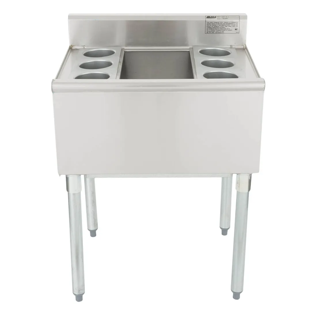 Eagle Group B2CT-18-7 24" Underbar Ice Bin / Cocktail Unit w/ 7 Circuit Cold Plate, 63 lb. Capacity