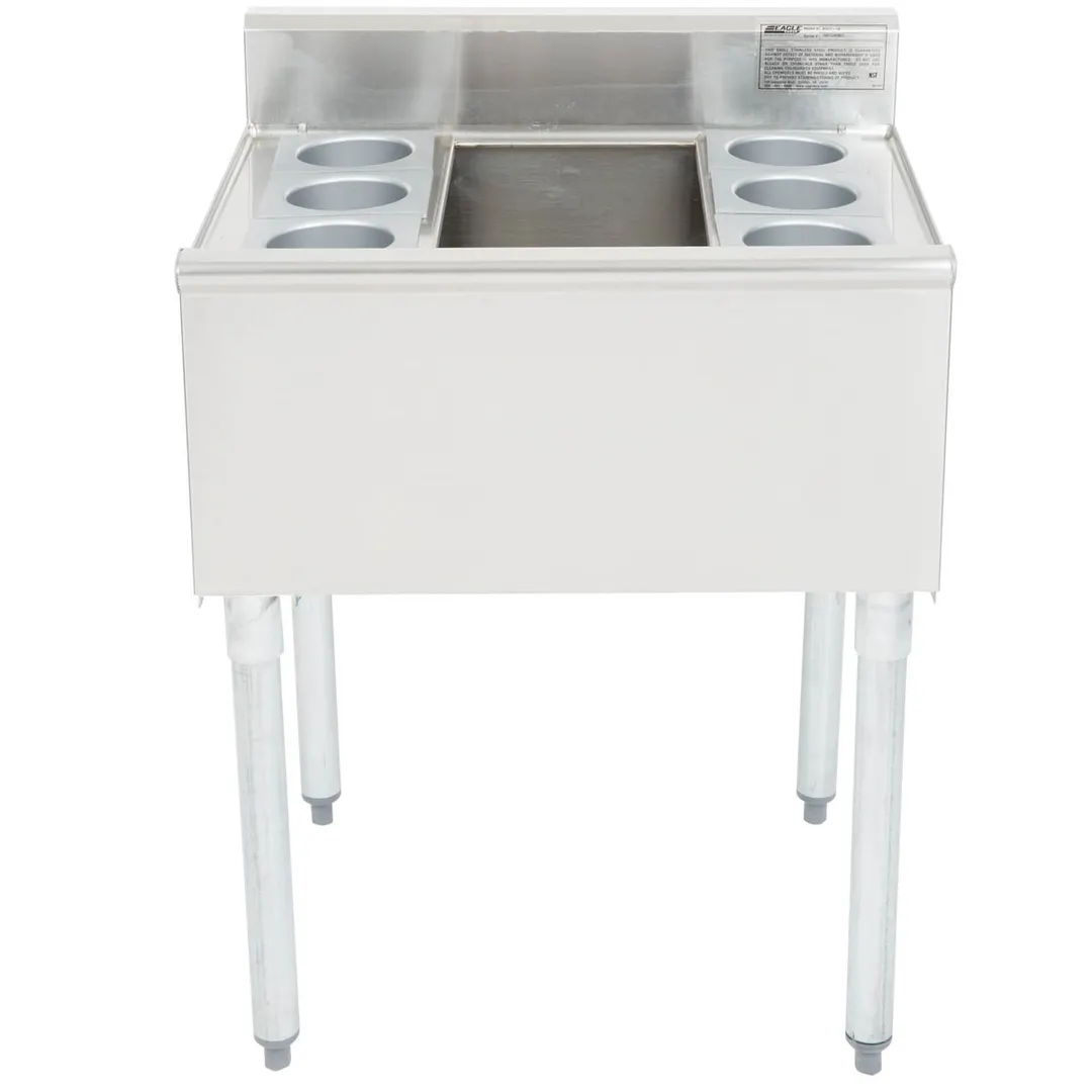 Eagle Group B2CT-18 24" Underbar Ice Bin with 6 Bottle Holders, 63 lb. Capacity