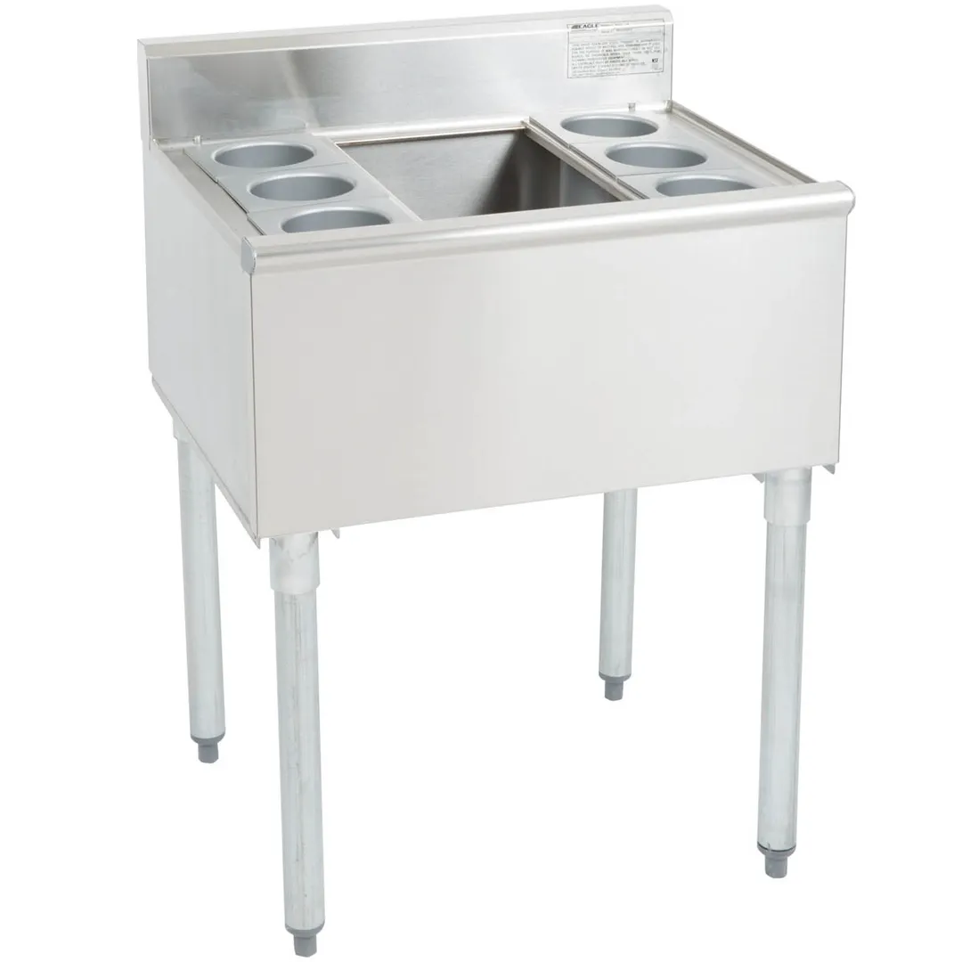 Eagle Group B2CT-18 24" Underbar Ice Bin with 6 Bottle Holders, 63 lb. Capacity