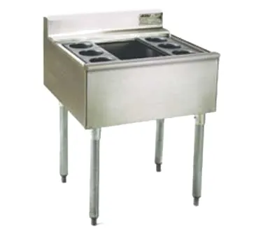 Eagle Group B2CT-22 24" Underbar Cocktail / Ice Bin with Six Bottle Holders, 63 lb. Capacity