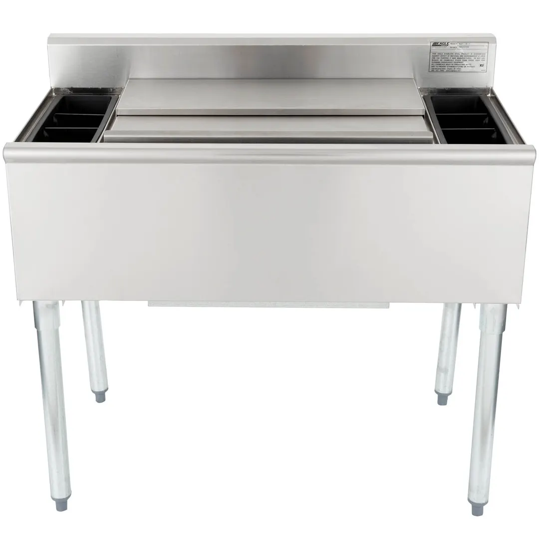 Eagle Group B3CT-18-7 36" Underbar Ice Bin with Cold Plate and Eight Bottle Holders