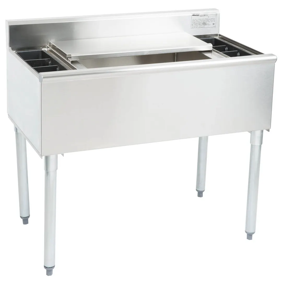 Eagle Group B3CT-18 36" Stainless Steel Underbar Ice Bin w/ 8 Bottle Wells