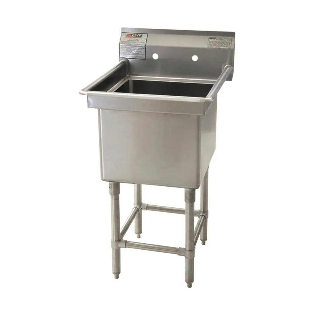 Eagle Group BPS-2424-1-FC 29" One Compartment Sink, 24"W x 24"L Bowl Without Drainboards