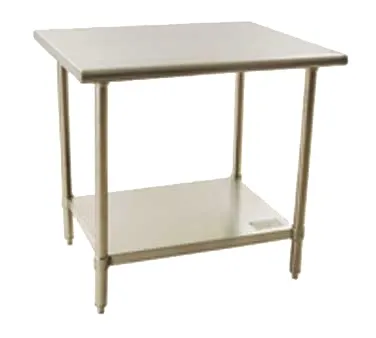 Eagle Group BPT-2448SL 48" Open Base Work Table with Undershelf, Without Backsplash / 18 Gauge Top