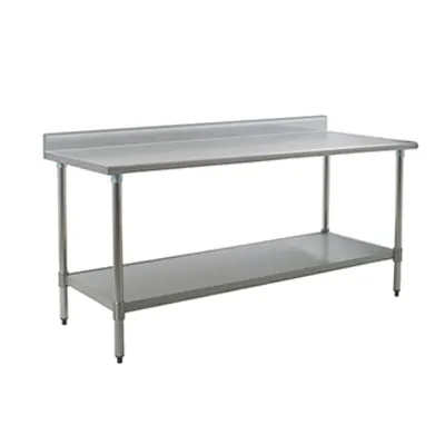 Eagle Group BPT-3048SEB-BS 48" Open Base Work Table w/ Undershelf, 4-1/2" Backsplash / 16 Gauge Top