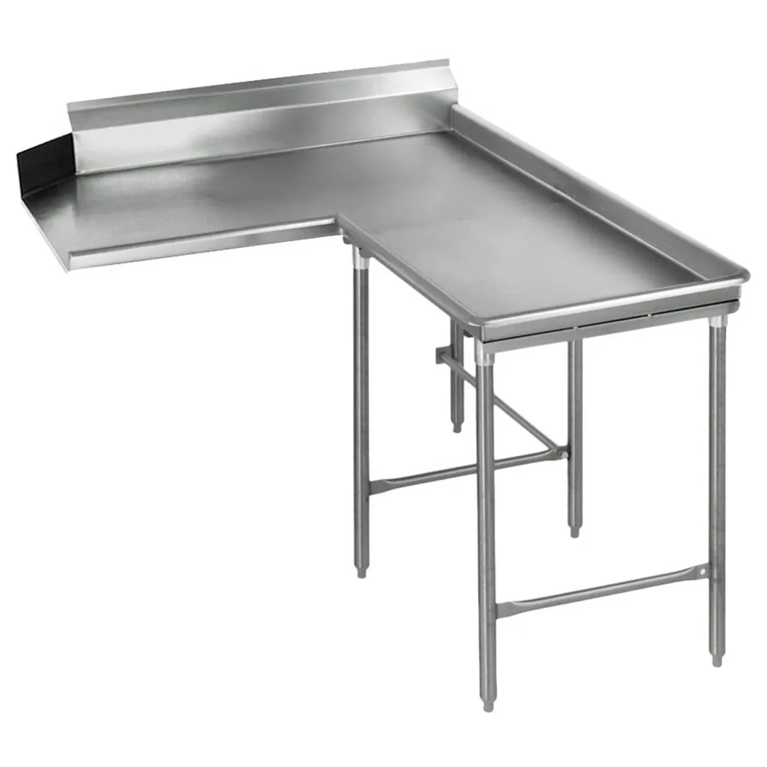 Eagle Group CDTCIR-48-16/4 Clean "L" Shaped Dishtable w/ Island Design, Right Table, 8" Backsplash