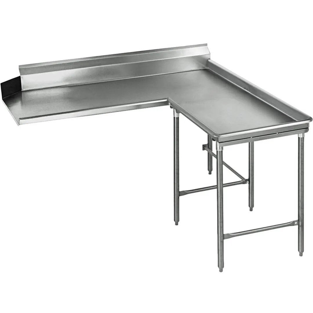 Eagle Group CDTCIR-60-16/4 Clean "L" Shaped Dishtable w/ Island Design, Right Table, 8" Backsplash