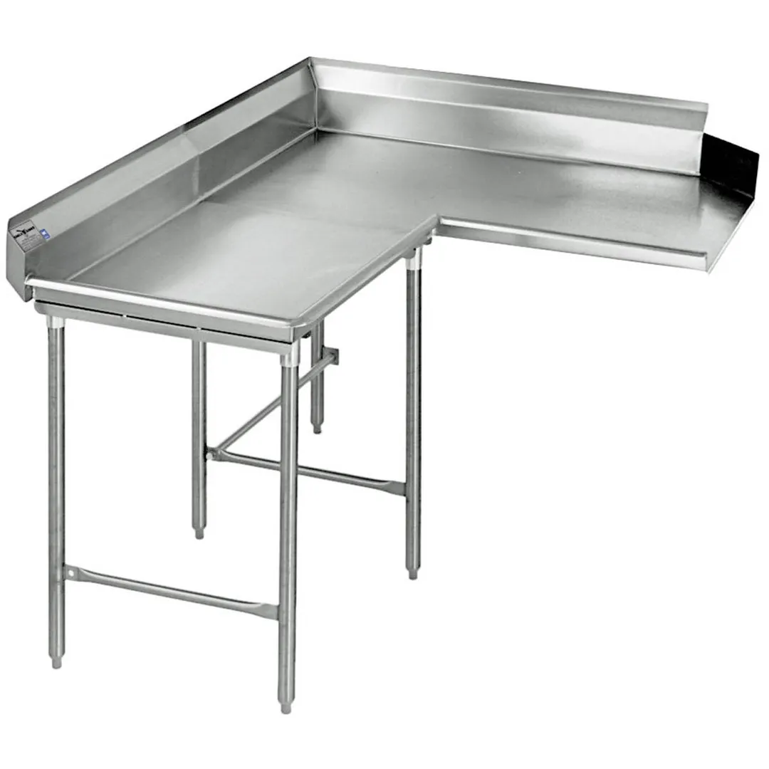 Eagle Group CDTCL-48-16/4 Clean "L" Shaped Dishtable w/ Corner Design, Left, 8" Backsplash