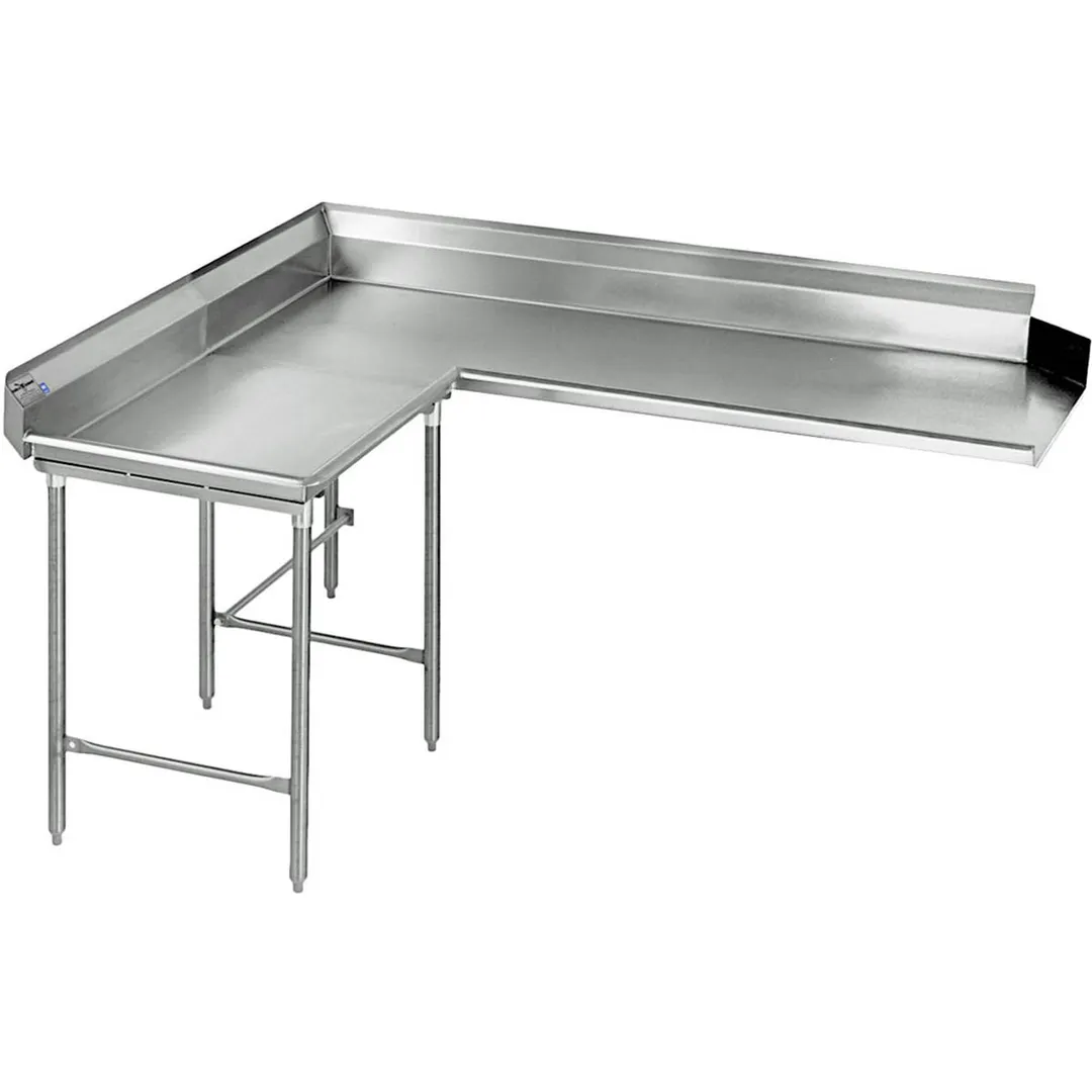 Eagle Group CDTCL-72-16/4 Clean "L" Shaped Dishtable w/ Corner Design, Left, 8" Backsplash