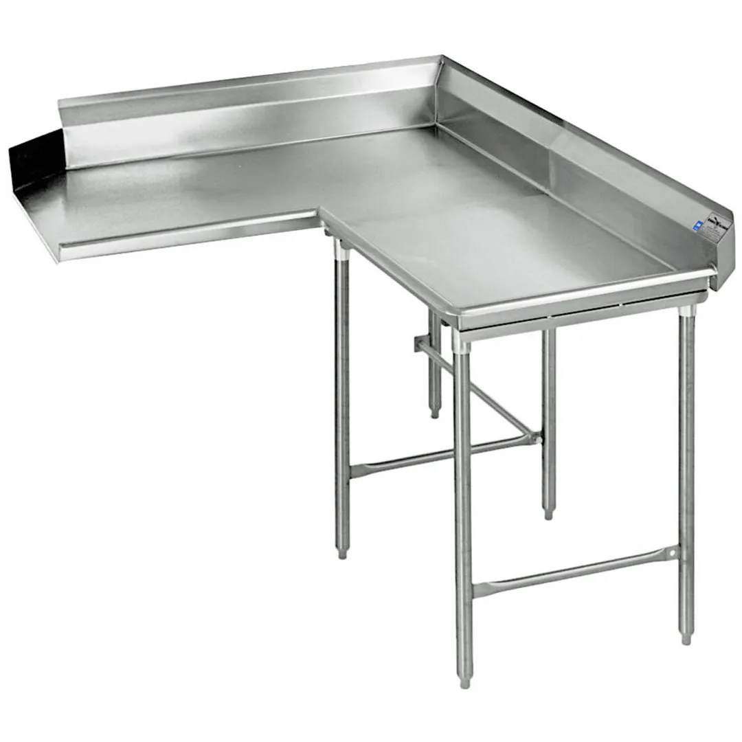 Eagle Group CDTCR-48-16/4 Clean "L" Shaped Dishtable w/ Corner Design, Right, 8" Backsplash