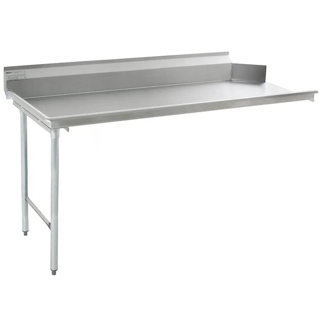 Eagle Group CDTL-72-16/4 72" Clean Straight Dishtable w/ Left Table, 8" Backsplash, Galvanized Legs