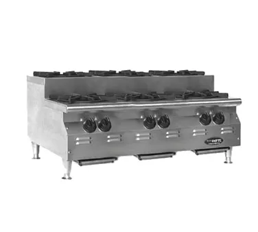 Eagle Group CLUHP-6-NG 36" Countertop Step-Up Gas Hotplate with (6) Burners, Manual Controls, 150.000 BTU