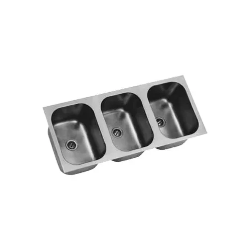Eagle Group FDI-10-14-9.5-3-3VP Weld-In Sink, Three Compartment