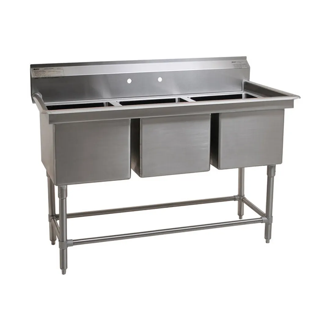 Eagle Group FN2048-3-14/3 57" Three Compartment Sink, 16"W x 20"L Bowl Without Drainboard