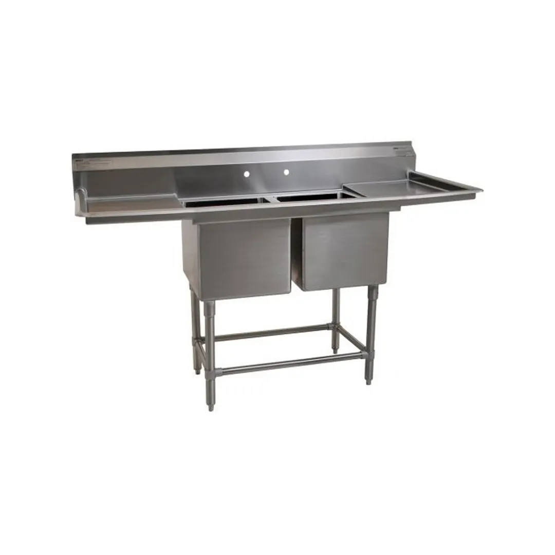 Eagle Group FN2840-2-30L-14/3 75" Two Compartment Sink, 20"W x 28"L Bowl With Left-Hand Drainboard