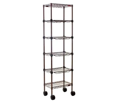 Eagle Group MC1430-48-4BL NSF Black Epoxy 4-Shelf Aisle Merchandising Cart - 30" x 14" x 48"
